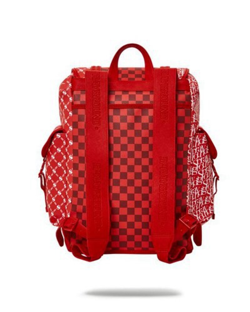 Red Sprayground Frequent Flier Monte Carlo Backpacks | 03758-ZDUH