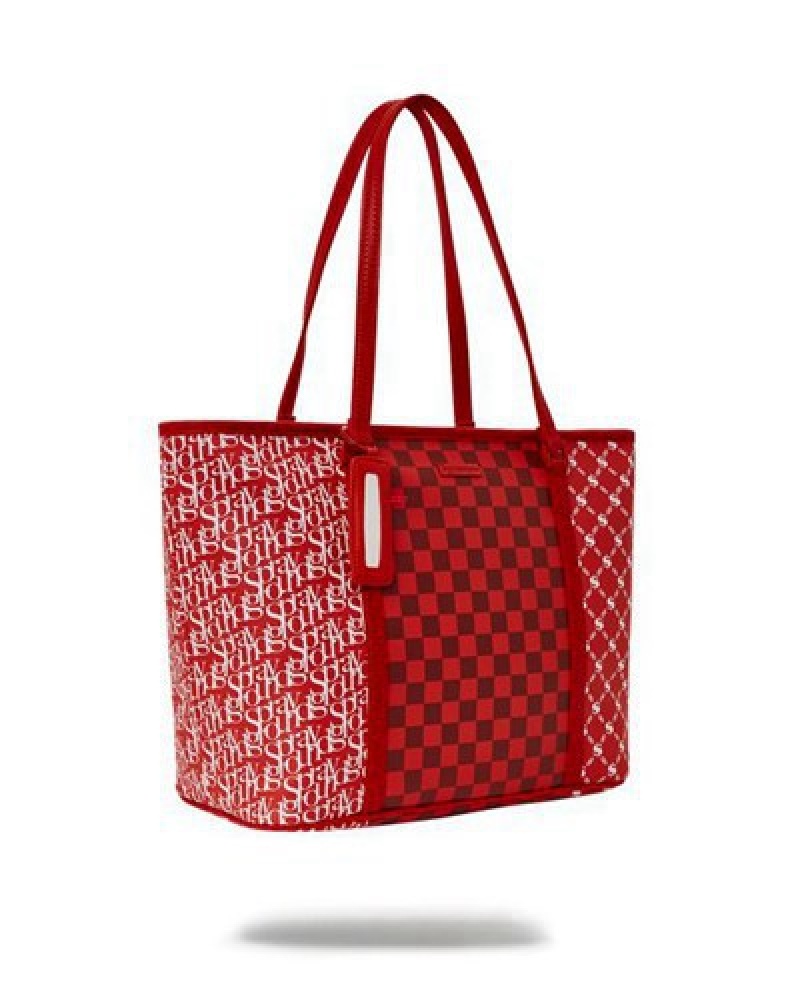 Red Sprayground Frequent Flier Tote Bags | 71694-ONQY