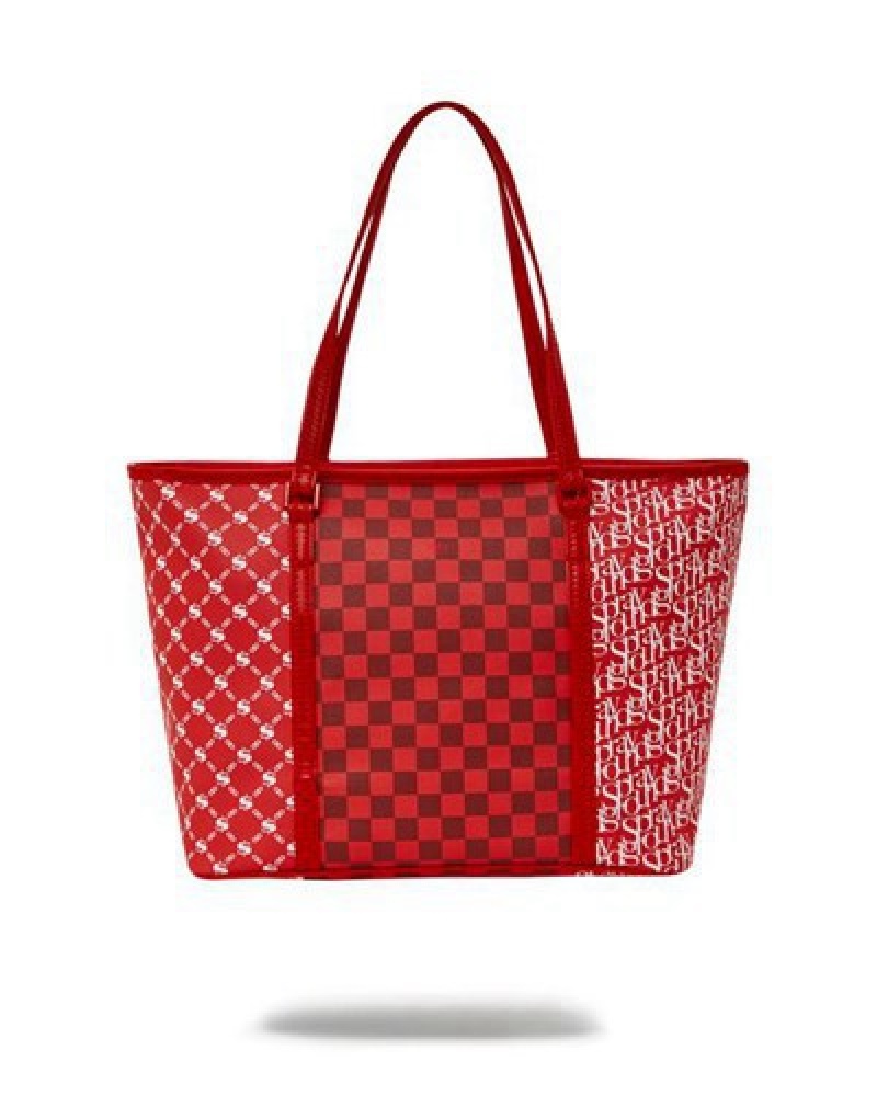 Red Sprayground Frequent Flier Tote Bags | 71694-ONQY