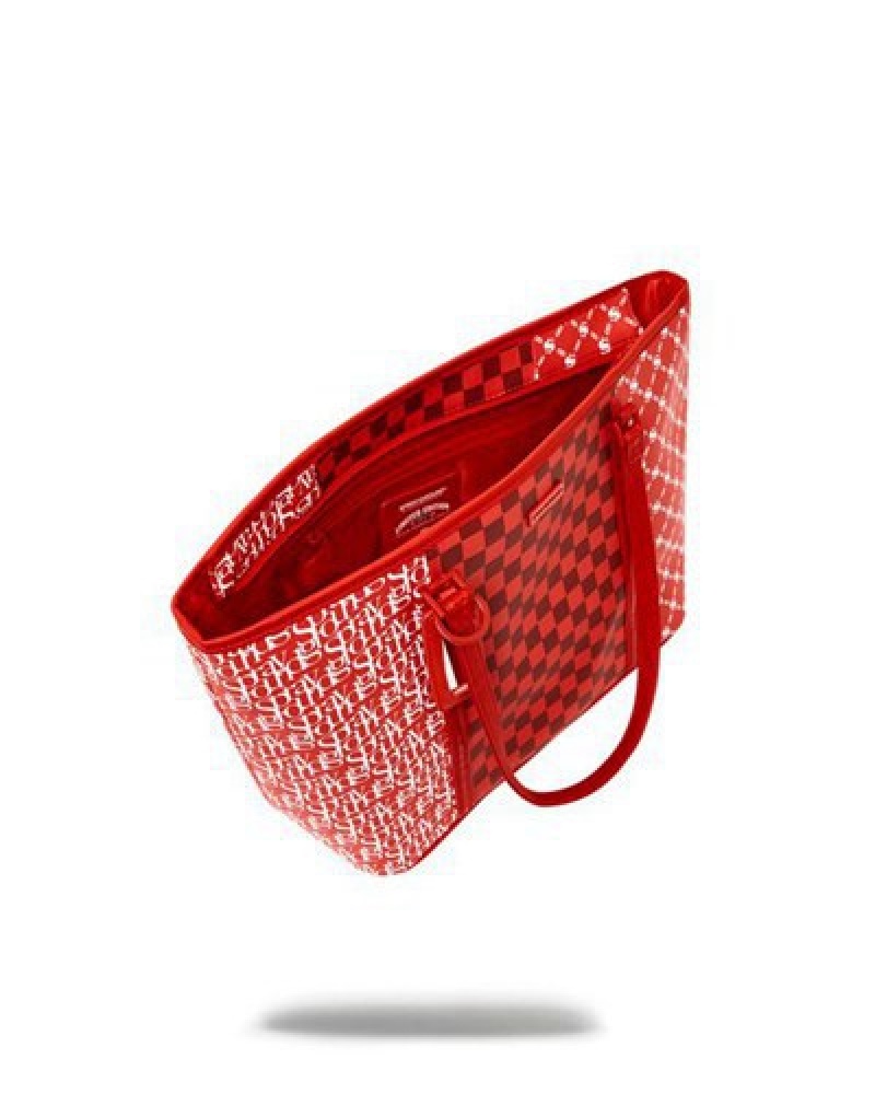 Red Sprayground Frequent Flier Tote Bags | 71694-ONQY