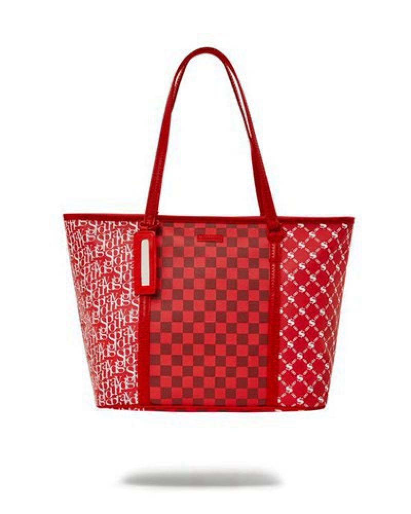 Red Sprayground Frequent Flier Tote Bags | 71694-ONQY