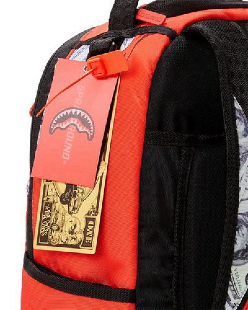 Red Sprayground Garfield Cat Scratch (Dlxr) Backpacks | 70693-FHVO