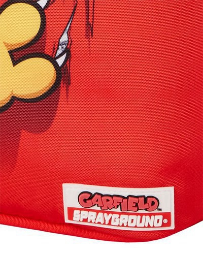 Red Sprayground Garfield Cat Scratch (Dlxr) Backpacks | 70693-FHVO