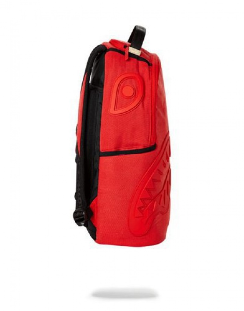 Red Sprayground Ghost Rubber Shark Backpacks | 37968-RUJO