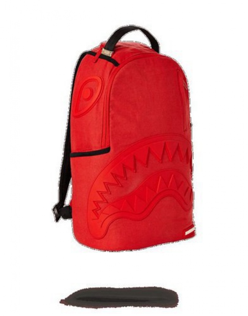 Red Sprayground Ghost Rubber Shark Backpacks | 37968-RUJO