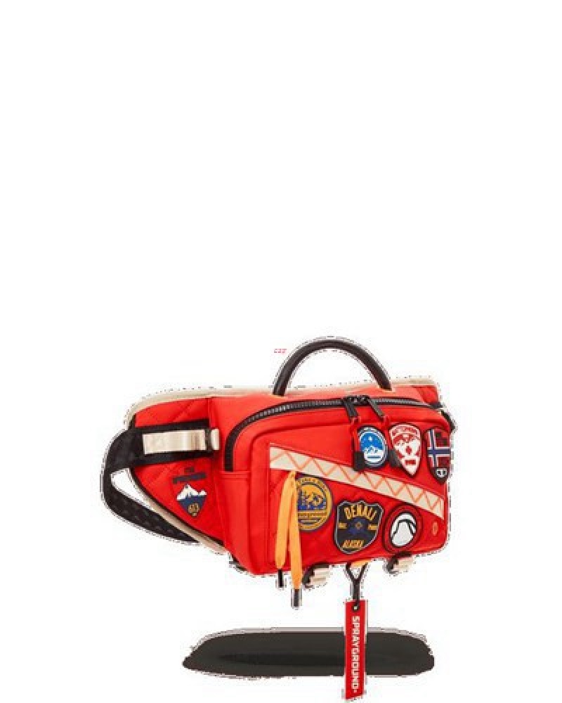 Red Sprayground Global Expedition Cargo Crossbody Bags | 21764-KZLT