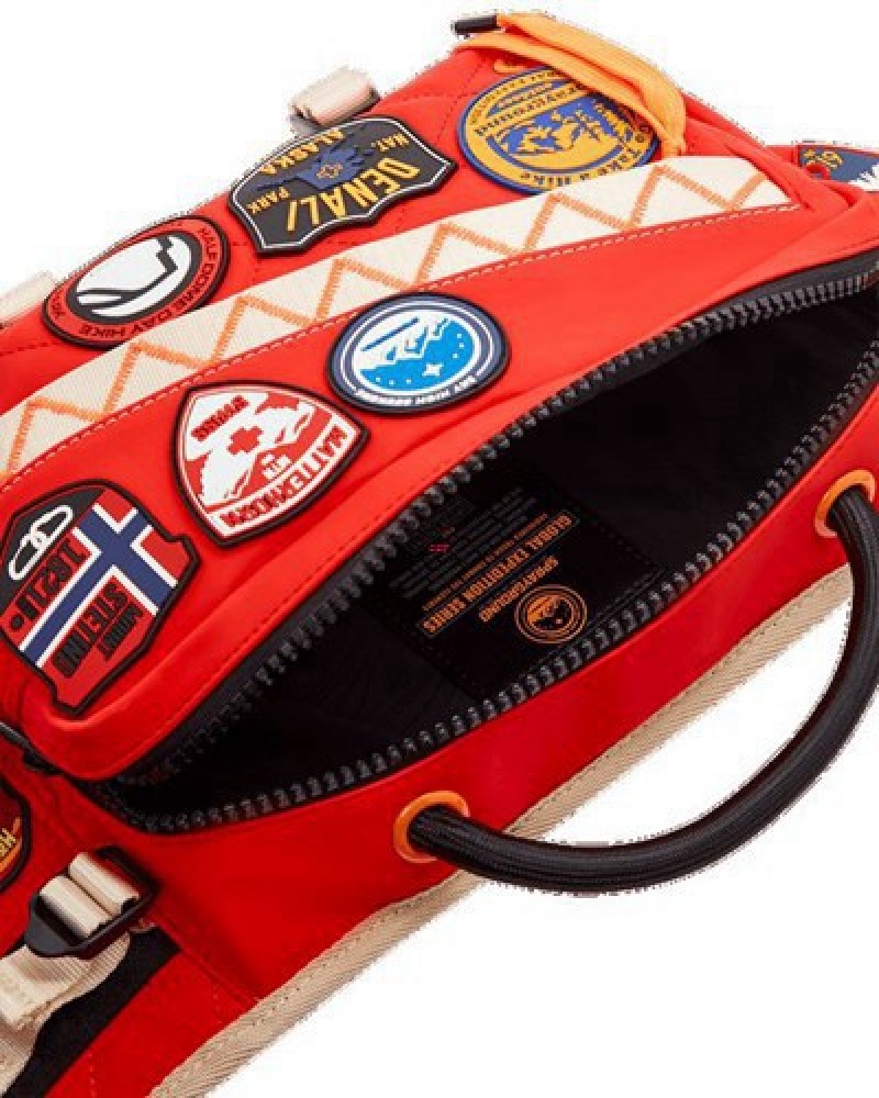 Red Sprayground Global Expedition Cargo Crossbody Bags | 21764-KZLT