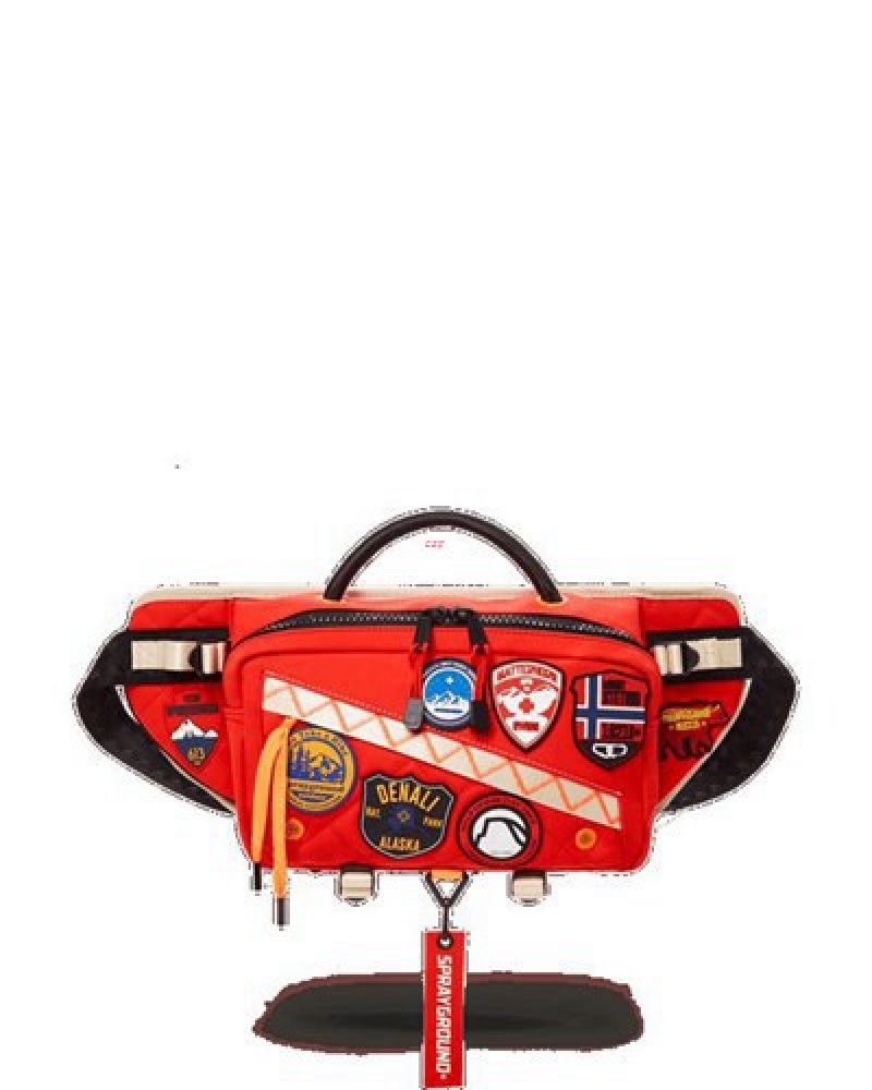 Red Sprayground Global Expedition Cargo Crossbody Bags | 21764-KZLT