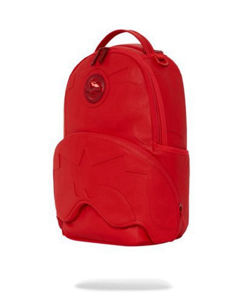 Red Sprayground Heavy Metal Shark (Dlxv) Backpacks | 72698-RVJN