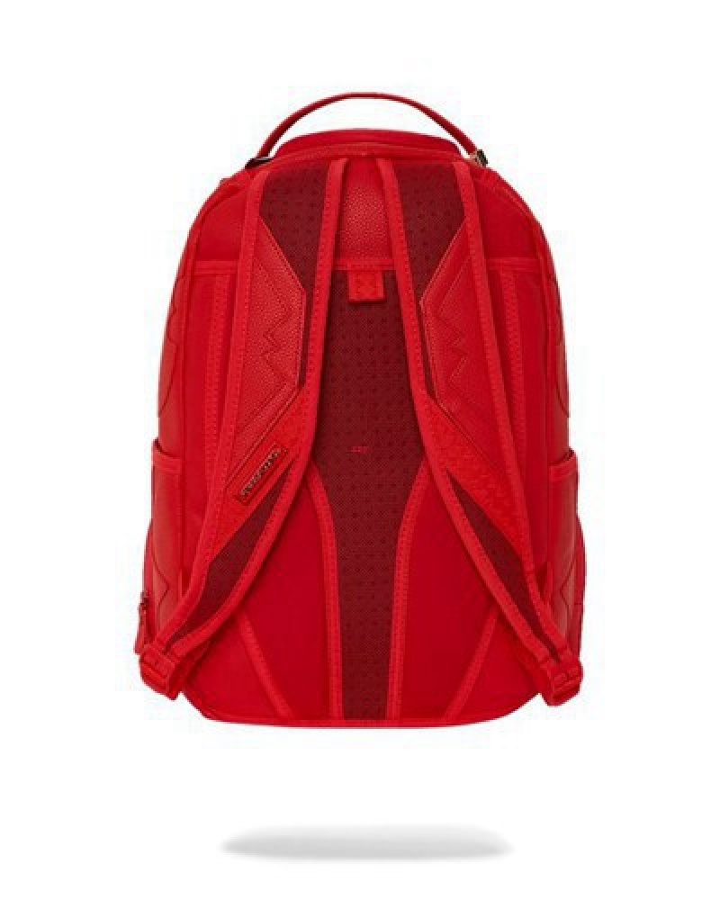 Red Sprayground Heavy Metal Shark (Dlxv) Backpacks | 72698-RVJN