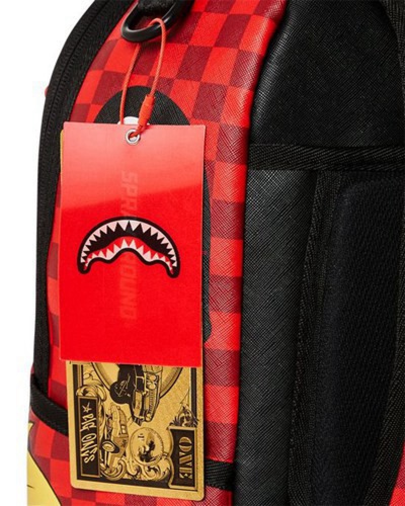 Red Sprayground Hey Arnold On The Run Shark (Dlxv) Backpacks | 64391-SVRF