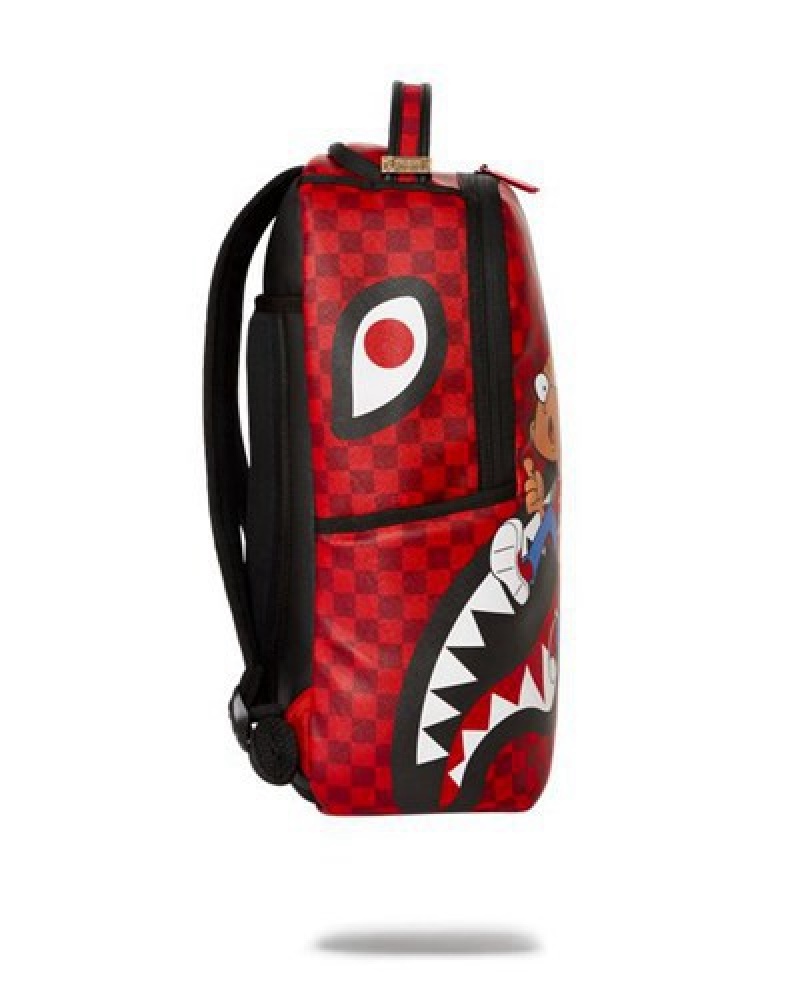 Red Sprayground Hey Arnold On The Run Shark (Dlxv) Backpacks | 64391-SVRF