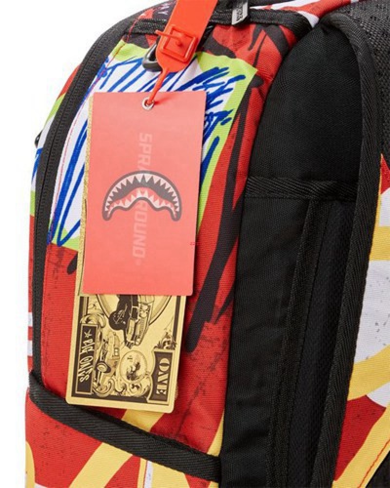 Red Sprayground I Don't Care (Dlxr) Backpacks | 21085-VNWE