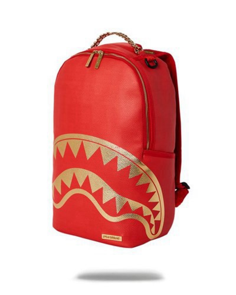 Red Sprayground King Of Kings Shedeur & Shilo Sanders Shark Backpacks | 74103-RTPY