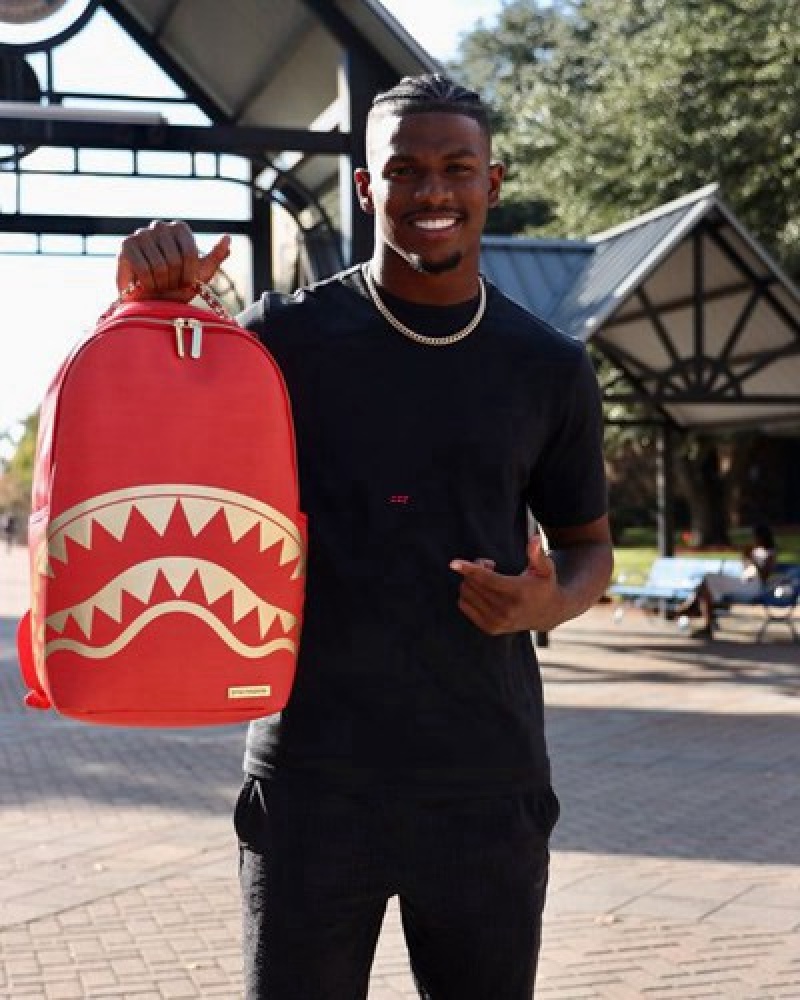 Red Sprayground King Of Kings Shedeur & Shilo Sanders Shark Backpacks | 74103-RTPY