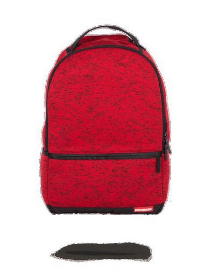 Red Sprayground Knit Backpacks | 26875-BTOZ