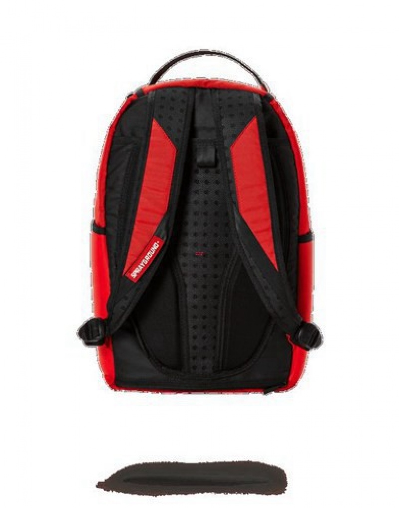 Red Sprayground Label Backpacks | 31062-WHJC