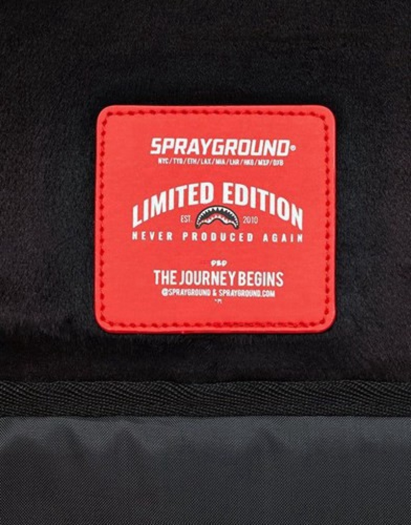 Red Sprayground Label Backpacks | 31062-WHJC