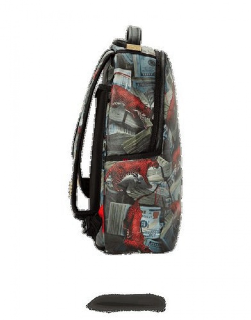 Red Sprayground Leopard Money Backpacks | 80153-UYOI