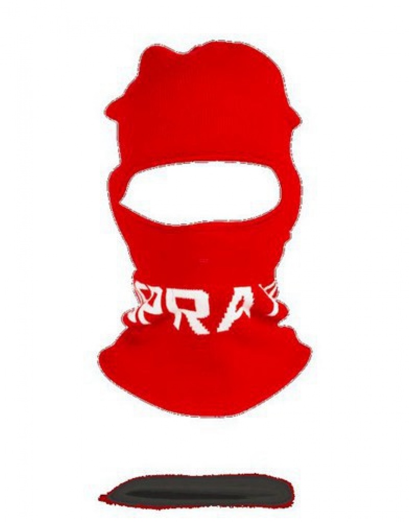 Red Sprayground Logo Ski Masks | 47286-FUHQ