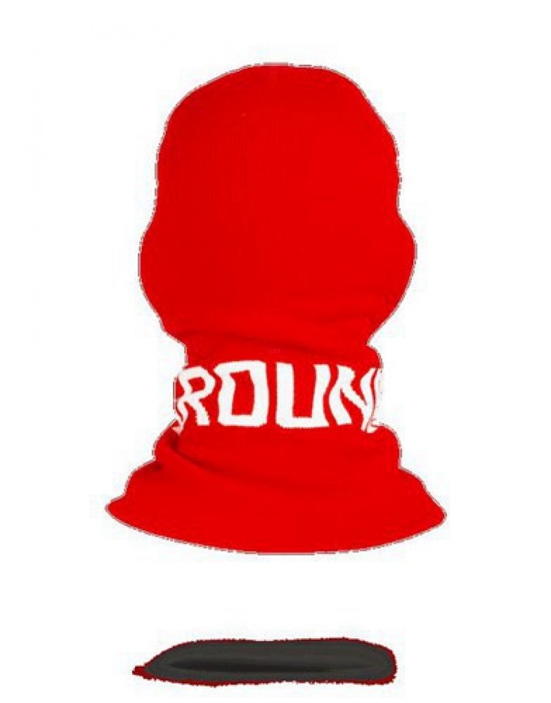 Red Sprayground Logo Ski Masks | 47286-FUHQ