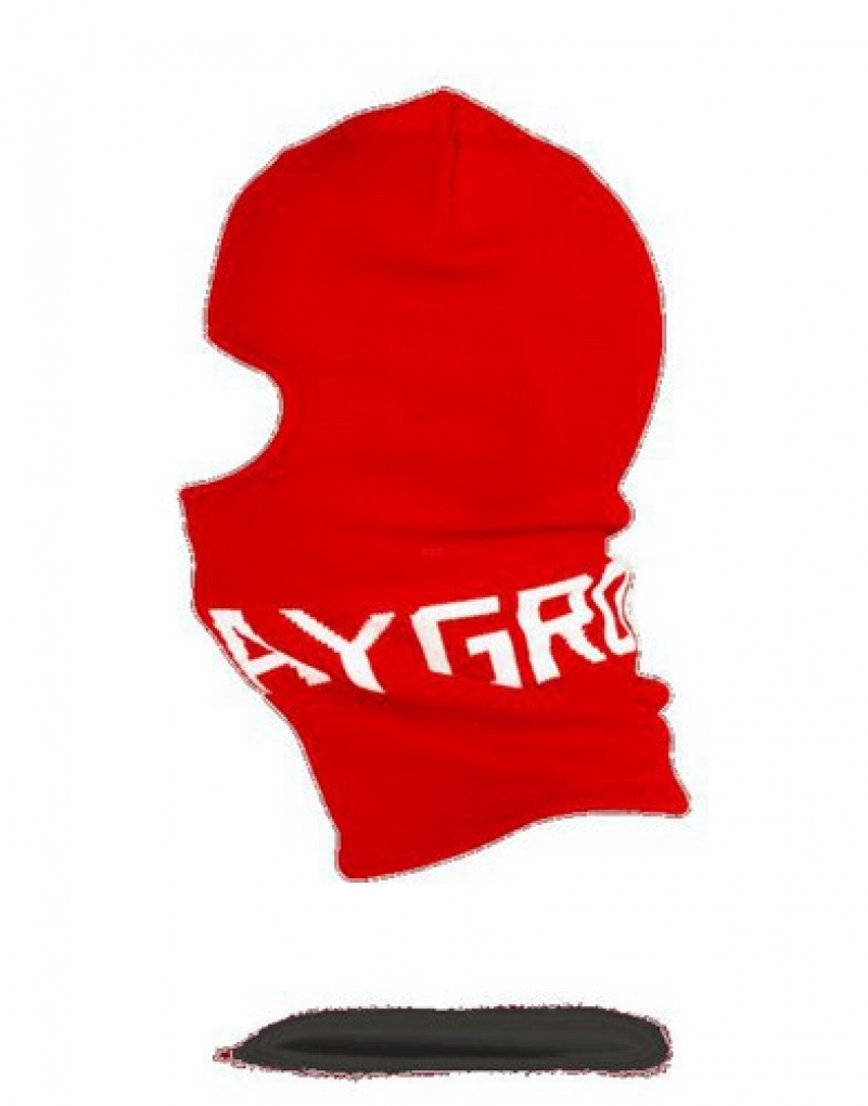 Red Sprayground Logo Ski Masks | 47286-FUHQ