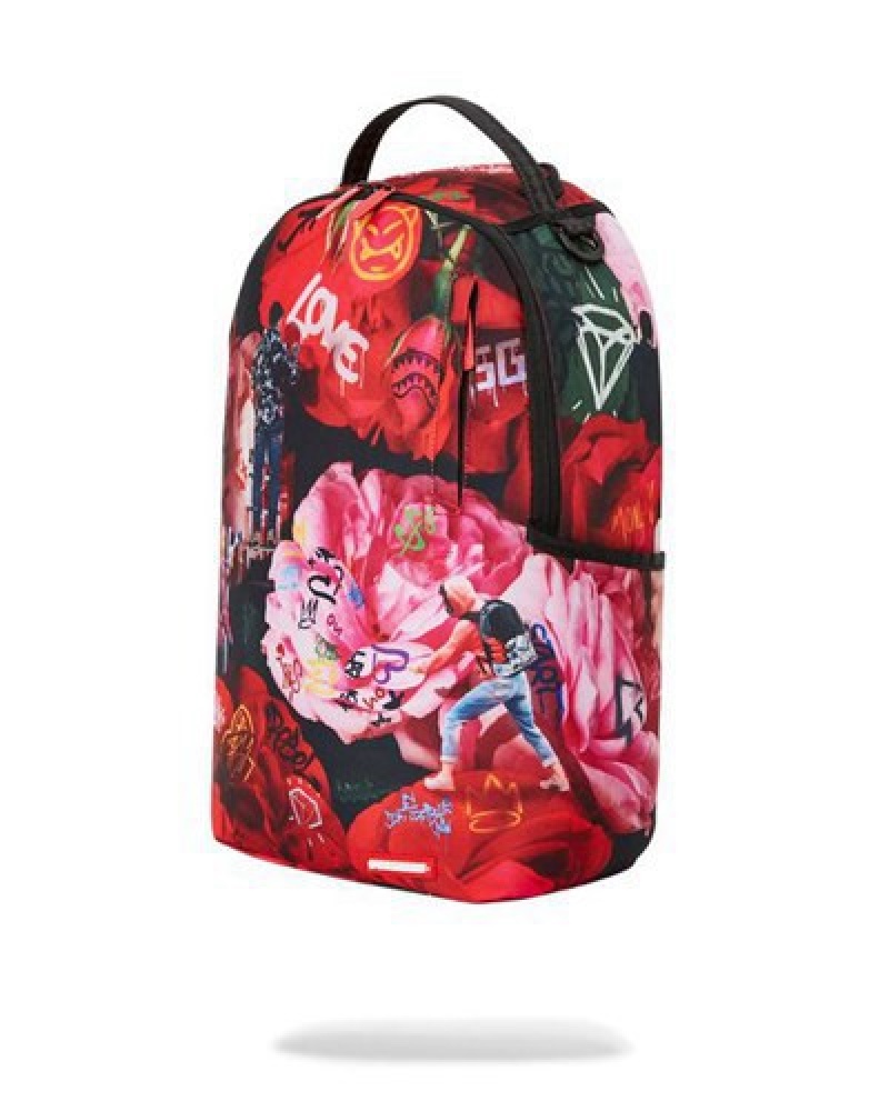 Red Sprayground Love Of The Game Backpacks | 95274-FGMQ