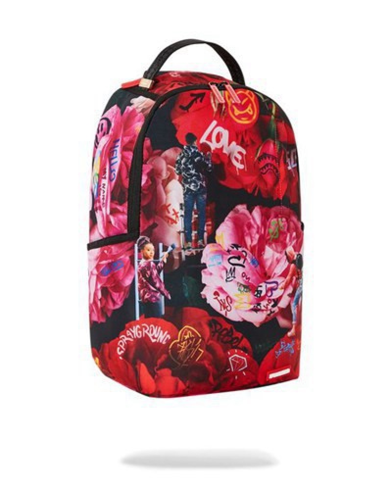 Red Sprayground Love Of The Game Backpacks | 95274-FGMQ