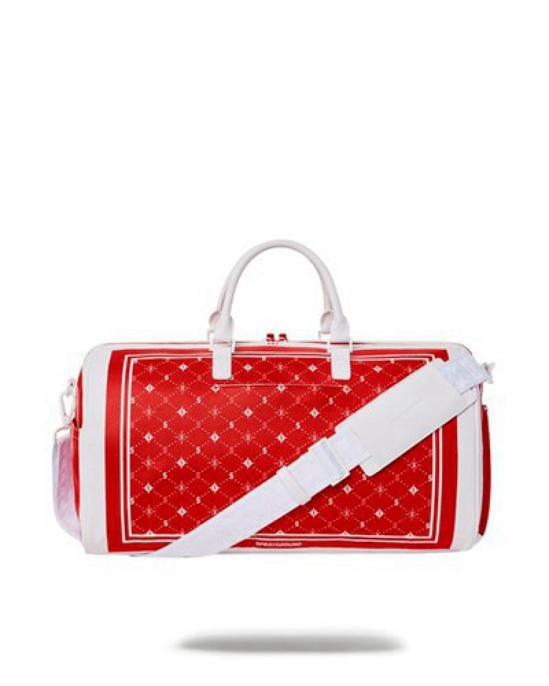 Red Sprayground Modus Operandi Duffle Bags | 43701-JHNL