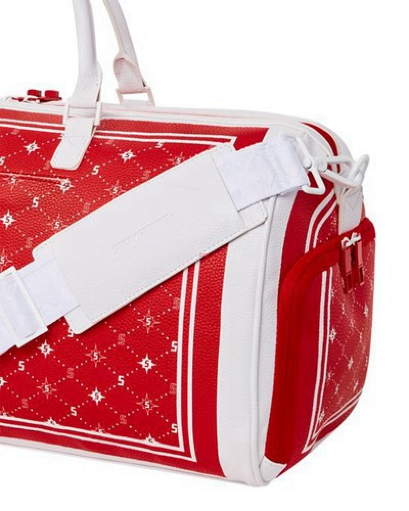 Red Sprayground Modus Operandi Duffle Bags | 43701-JHNL