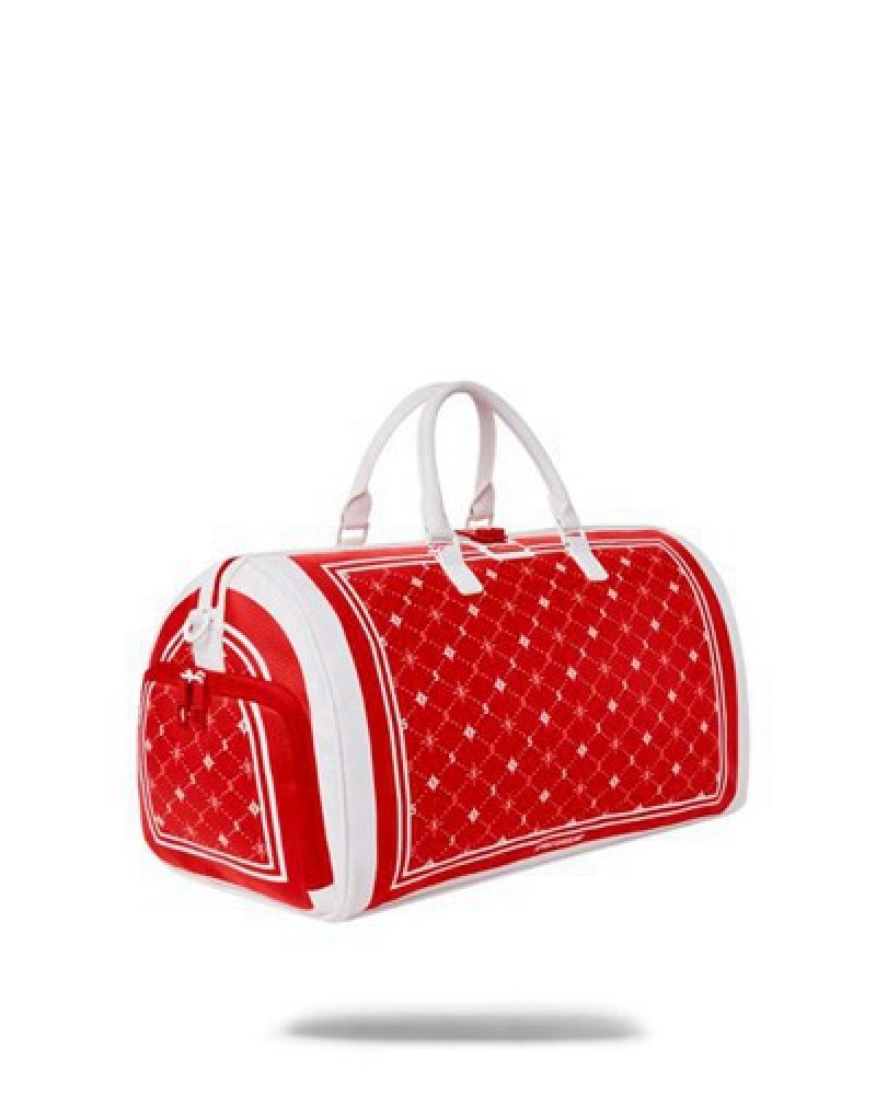 Red Sprayground Modus Operandi Duffle Bags | 43701-JHNL