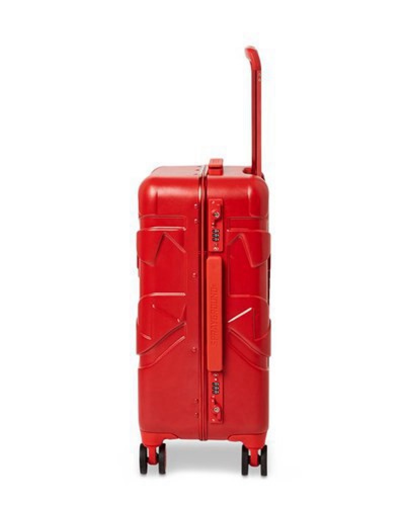 Red Sprayground Molded Sharkitecture Hardshell Carry-on Luggage | 25309-FZWX