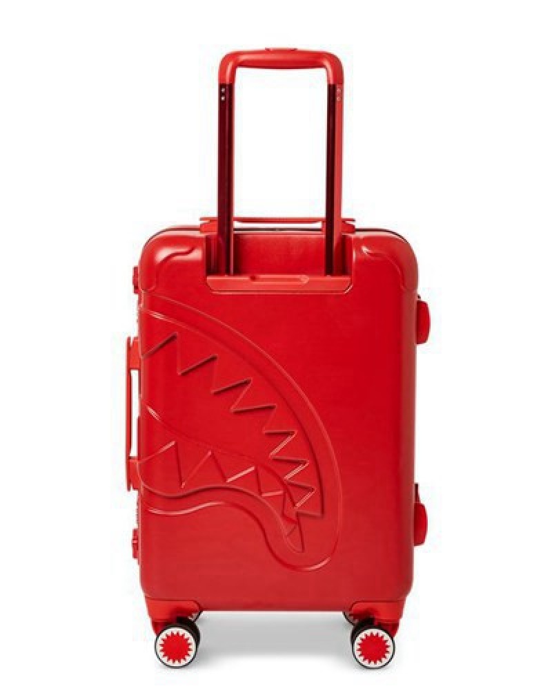 Red Sprayground Molded Sharkitecture Hardshell Carry-on Luggage | 25309-FZWX