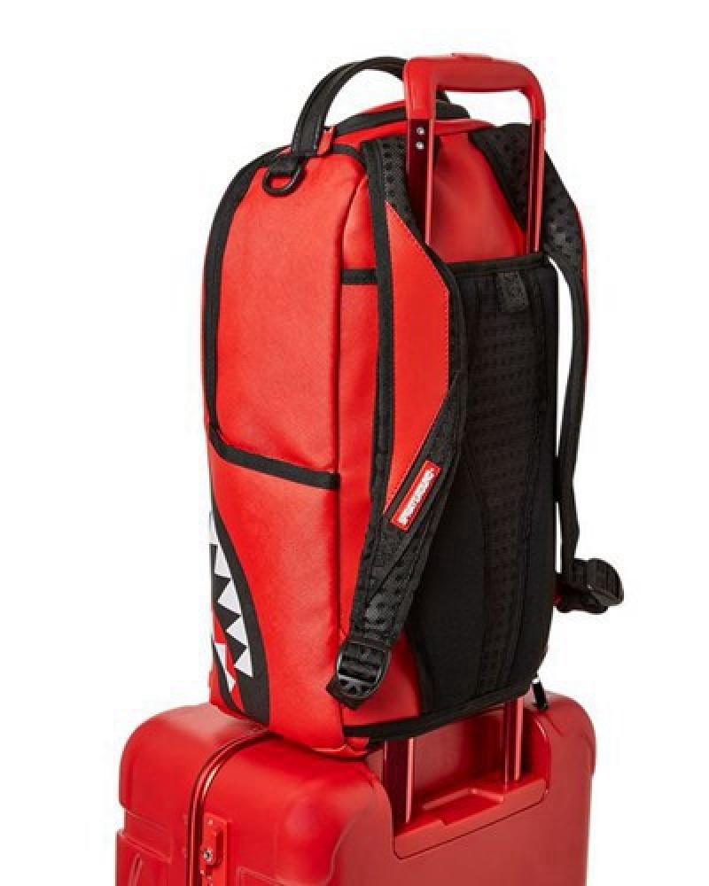 Red Sprayground Molded Sharkitecture Hardshell Carry-on Luggage | 25309-FZWX