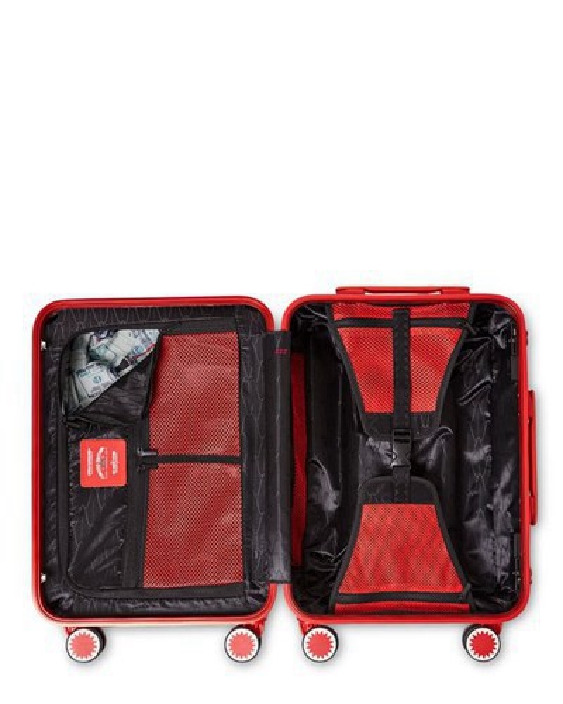 Red Sprayground Molded Sharkitecture Hardshell Carry-on Luggage | 25309-FZWX