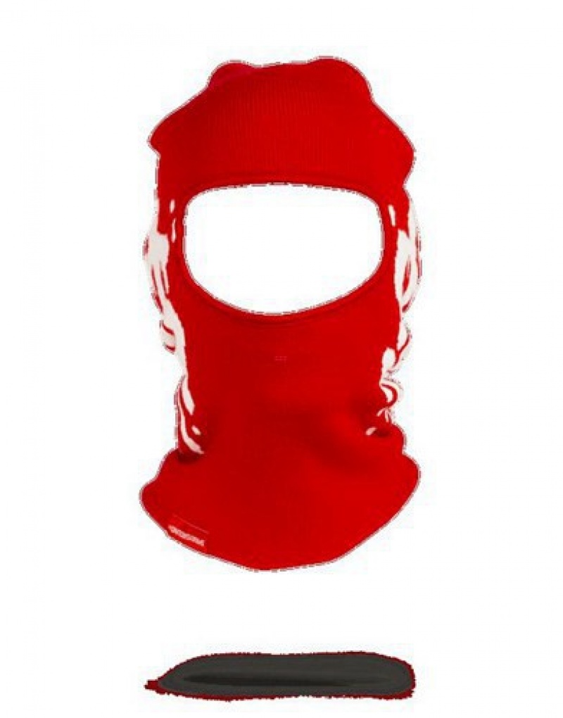 Red Sprayground Money Drip Ski Masks | 41097-JKPX