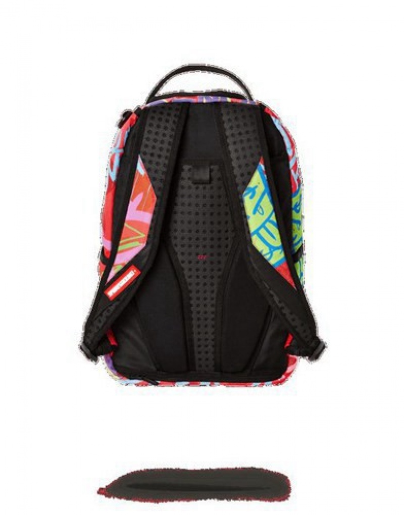 Red Sprayground Money Stacks On The Run Backpacks | 70139-GDFI