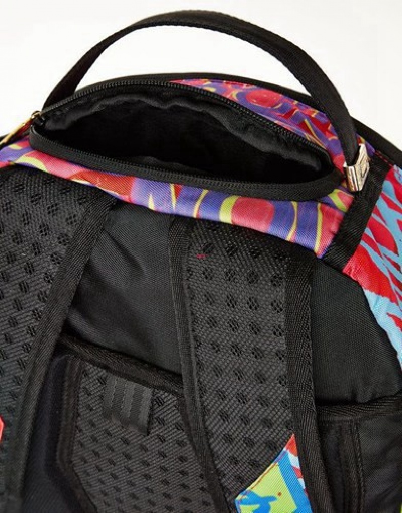 Red Sprayground Money Stacks On The Run Backpacks | 70139-GDFI