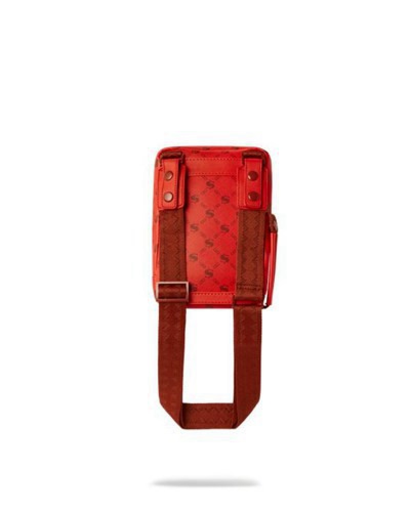 Red Sprayground Moneygram Brick Crossbody Bags | 32078-SXCY