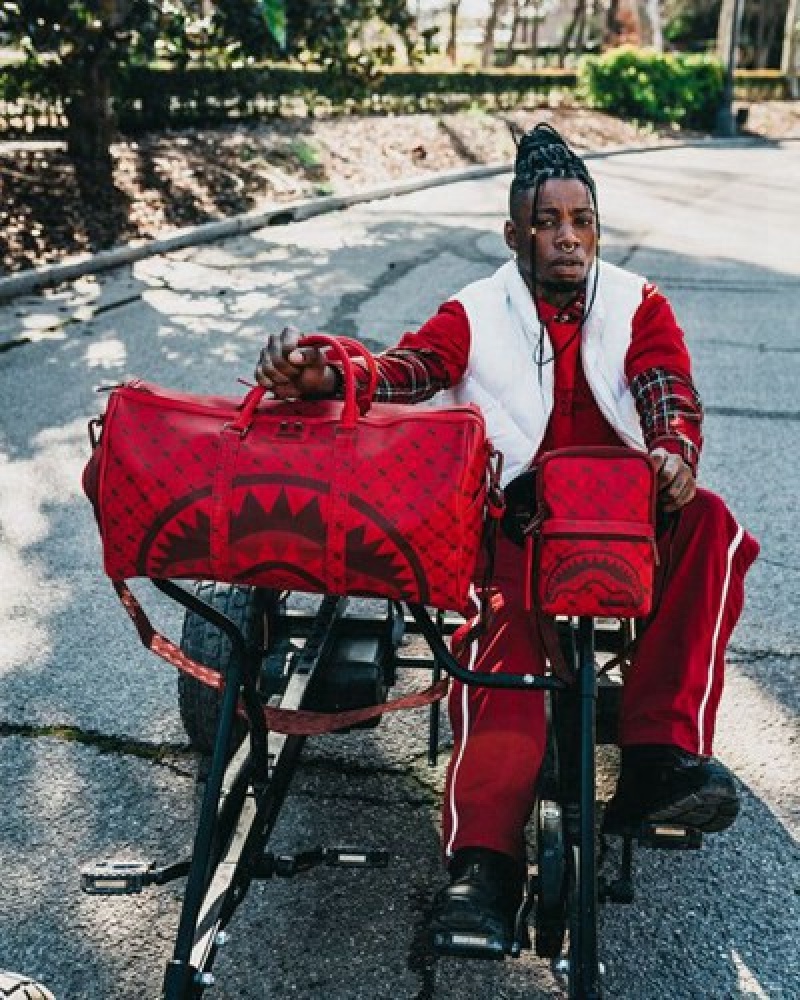 Red Sprayground Moneygram Brick Crossbody Bags | 32078-SXCY