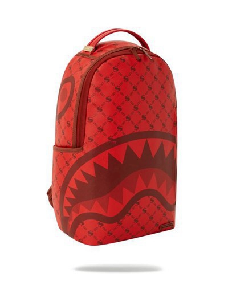 Red Sprayground Moneygram Brick (Dlxv) Backpacks | 50431-GLAE