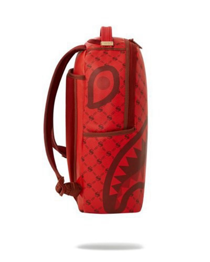 Red Sprayground Moneygram Brick (Dlxv) Backpacks | 50431-GLAE