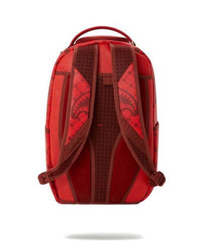 Red Sprayground Moneygram Brick (Dlxv) Backpacks | 50431-GLAE