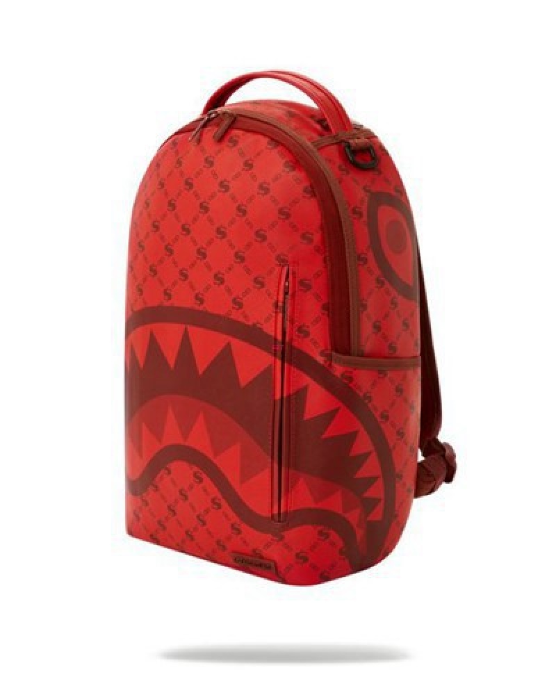 Red Sprayground Moneygram Brick (Dlxv) Backpacks | 50431-GLAE