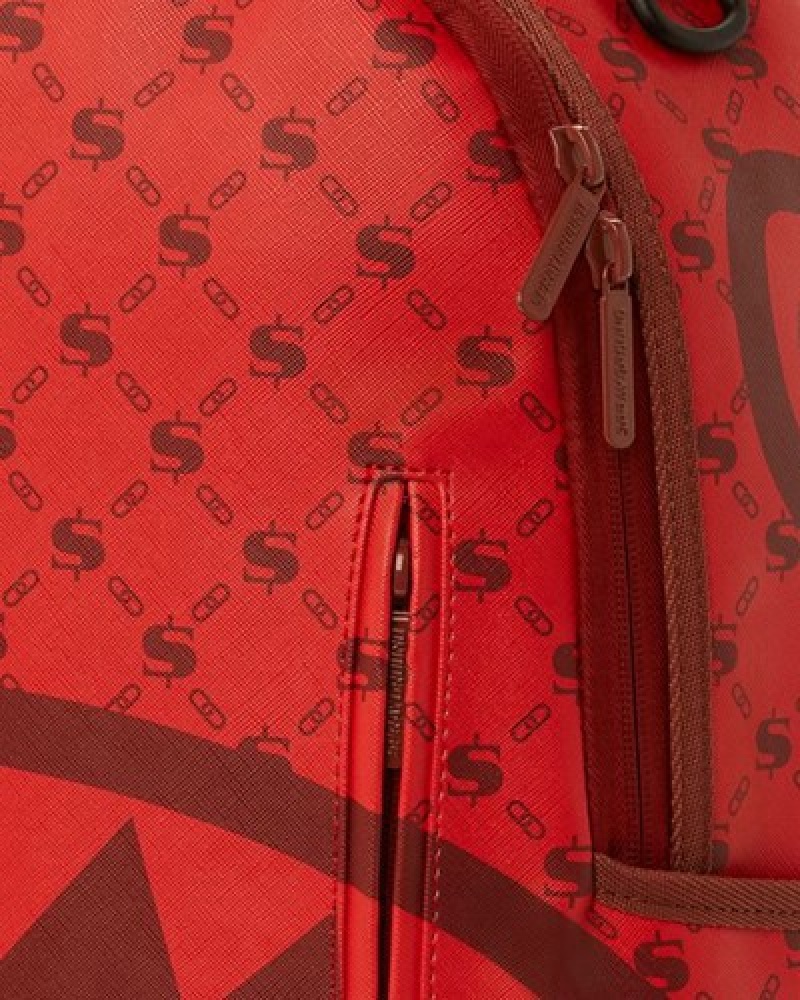 Red Sprayground Moneygram Brick (Dlxv) Backpacks | 50431-GLAE