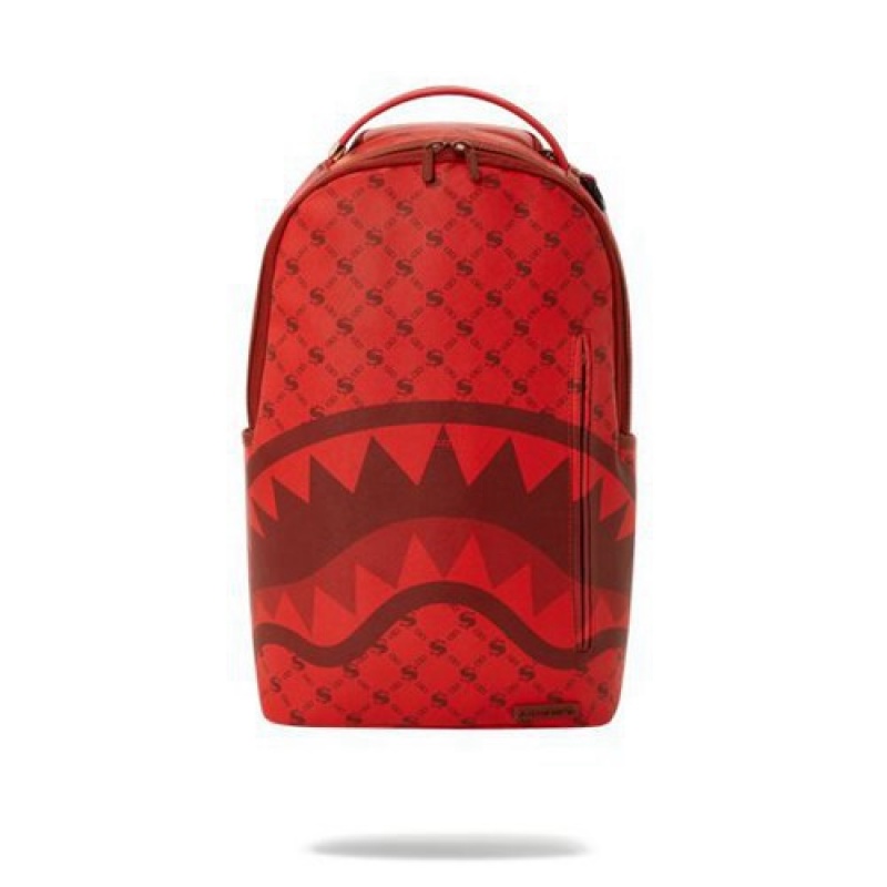 Red Sprayground Moneygram Brick (Dlxv) Backpacks | 50431-GLAE