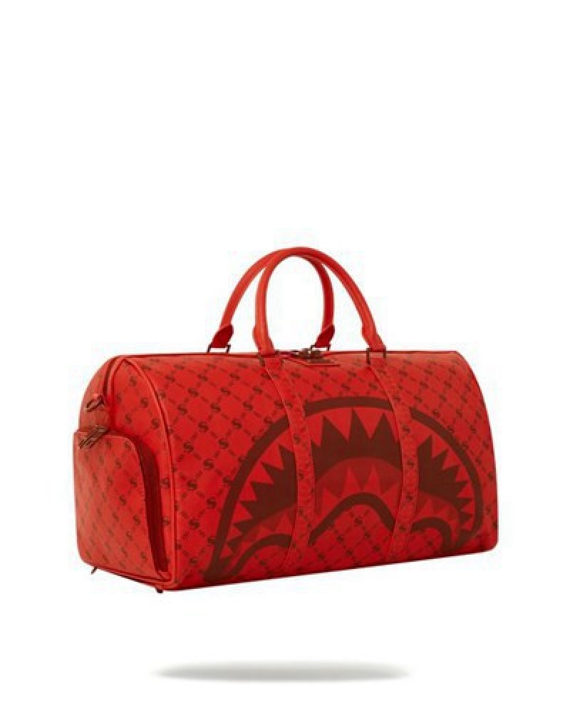 Red Sprayground Moneygram Brick Duffle Bags | 07341-EUTG