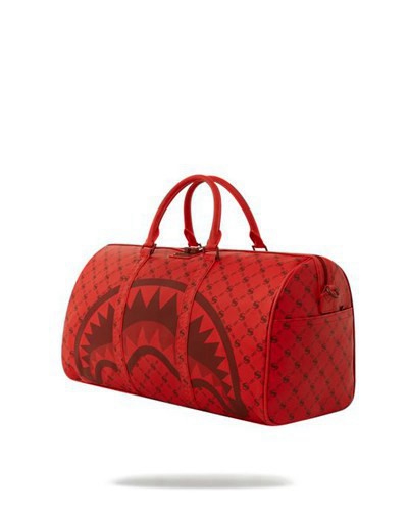 Red Sprayground Moneygram Brick Duffle Bags | 07341-EUTG