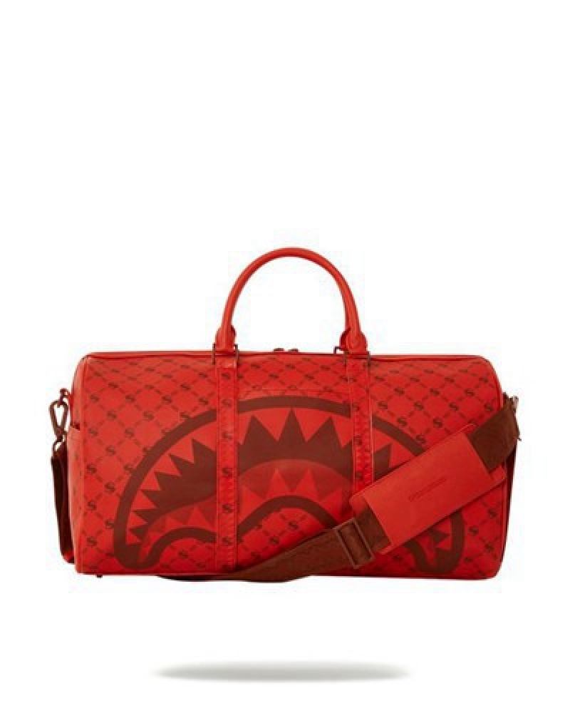 Red Sprayground Moneygram Brick Duffle Bags | 07341-EUTG