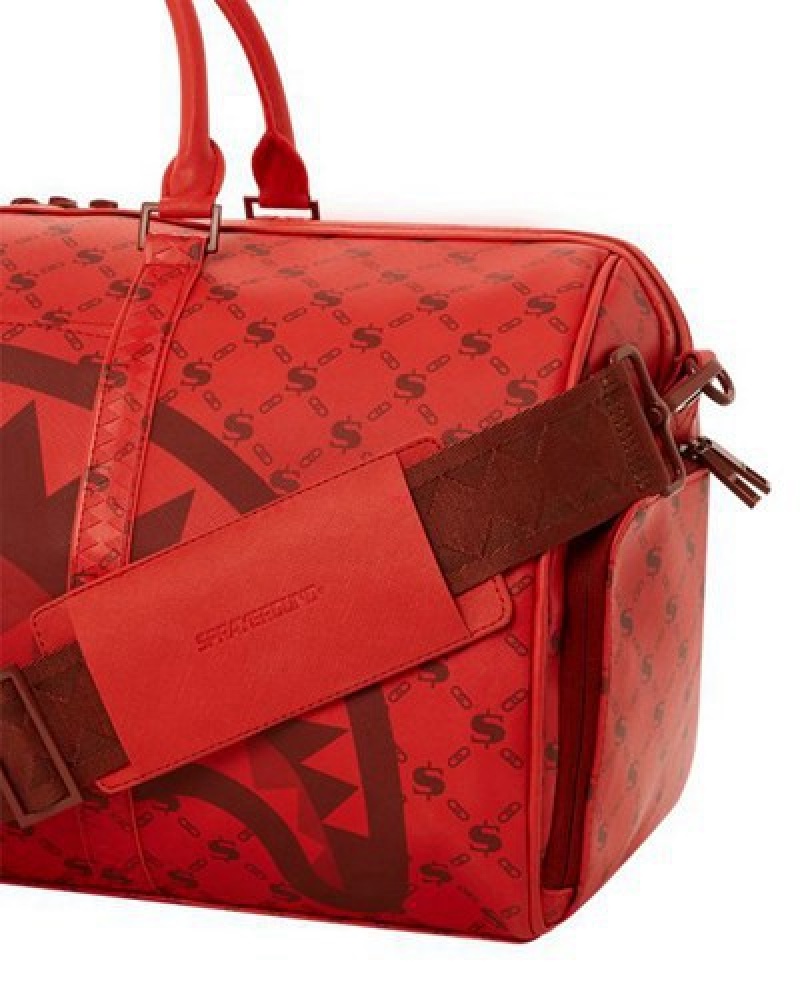 Red Sprayground Moneygram Brick Duffle Bags | 07341-EUTG